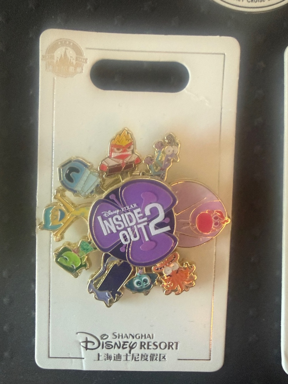 Disney Inside Out 2 Enamel Pin with Purple Accents